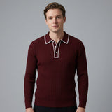Celvoir | Polo Tricoté Côtelé Avec Col Classique Pour Hommes