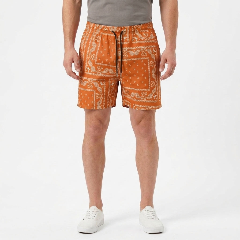 Short De Bain Paisley À Cordon De Serrage
