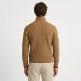 Pull Texturé À Demi-Zip Et Col Montant