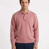 Polo Boutonné À Manches Longues Pour Homme