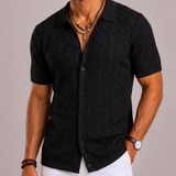 Celvoir | Chemise Slim Fit Structurée Avec Manches Courtes Pour Hommes