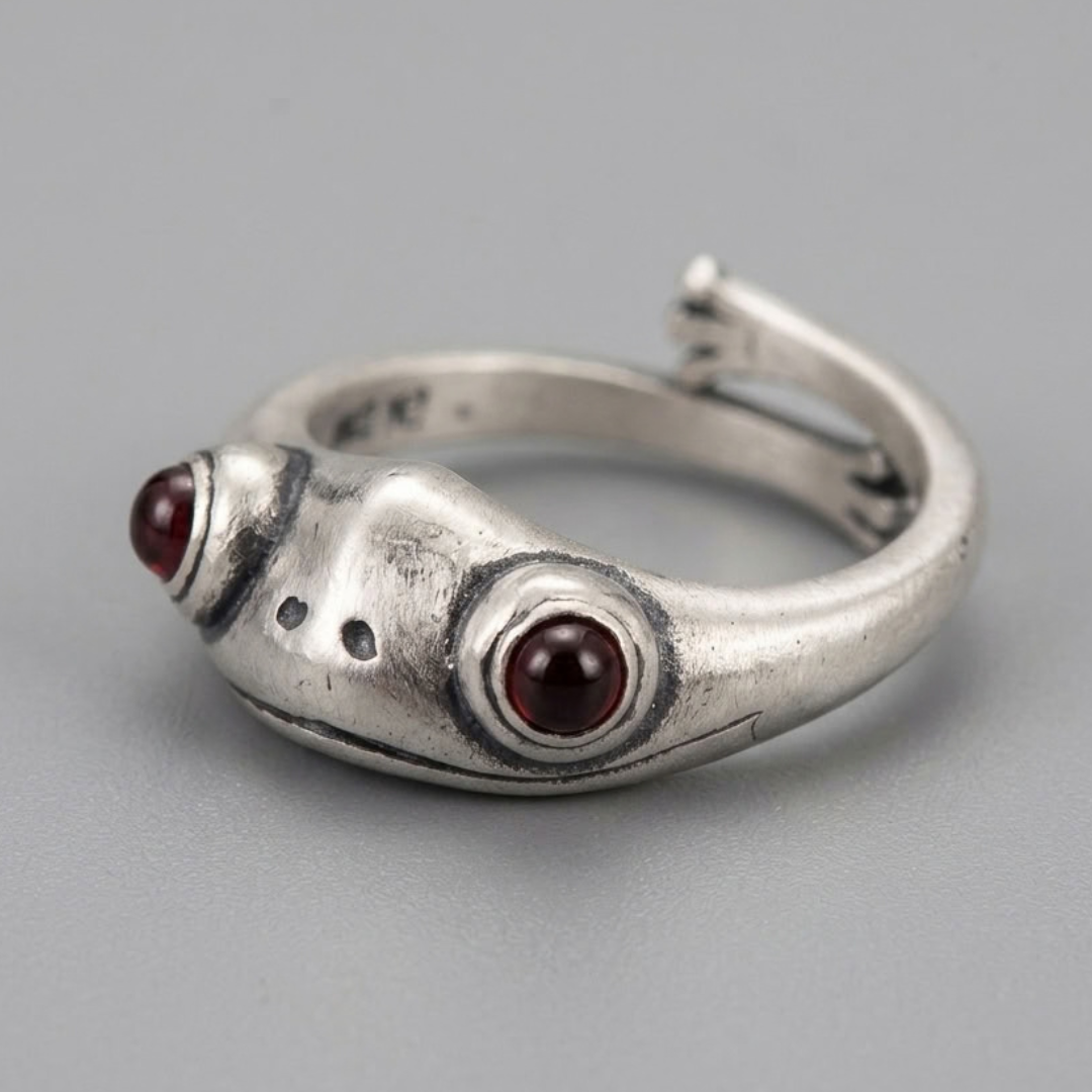 Bague Ajustable À Motif Grenouille Pour Homme