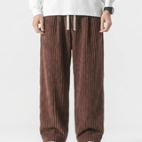 Pantalon Large En Velours Côtelé Pour Hommes