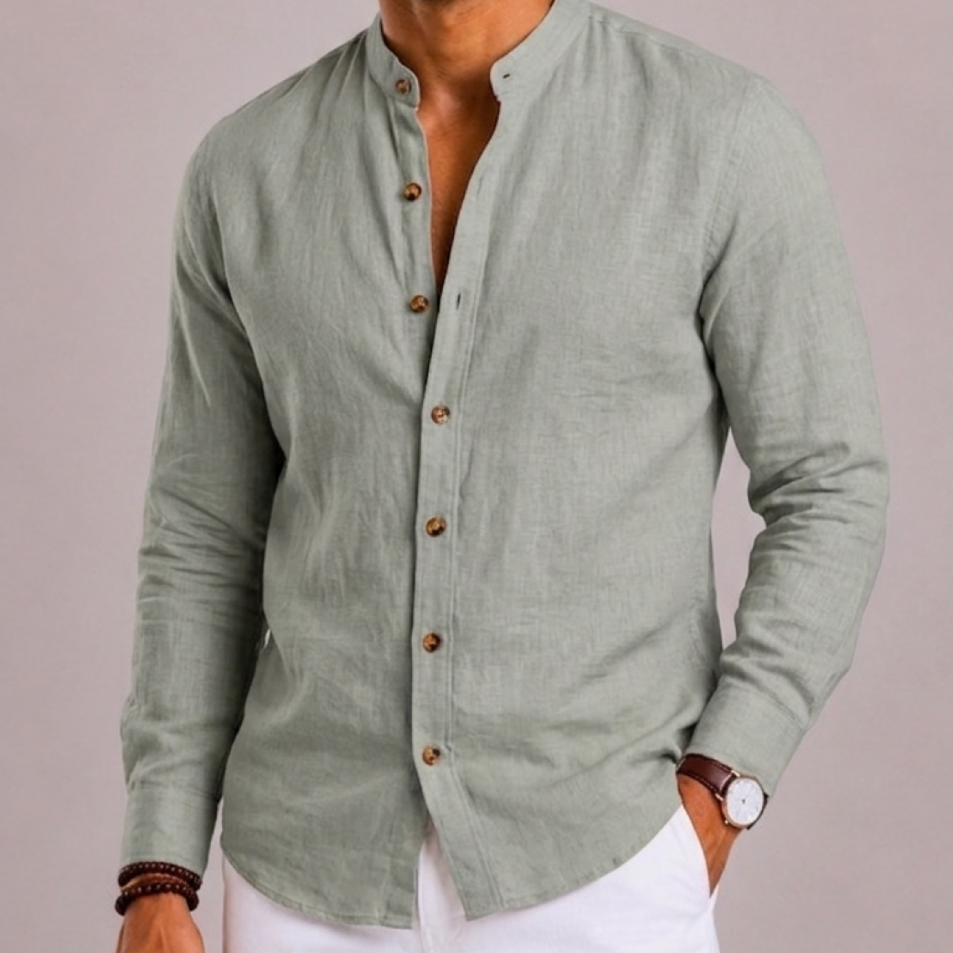 Celvoir | Chemise Col Montant Pour Hommes