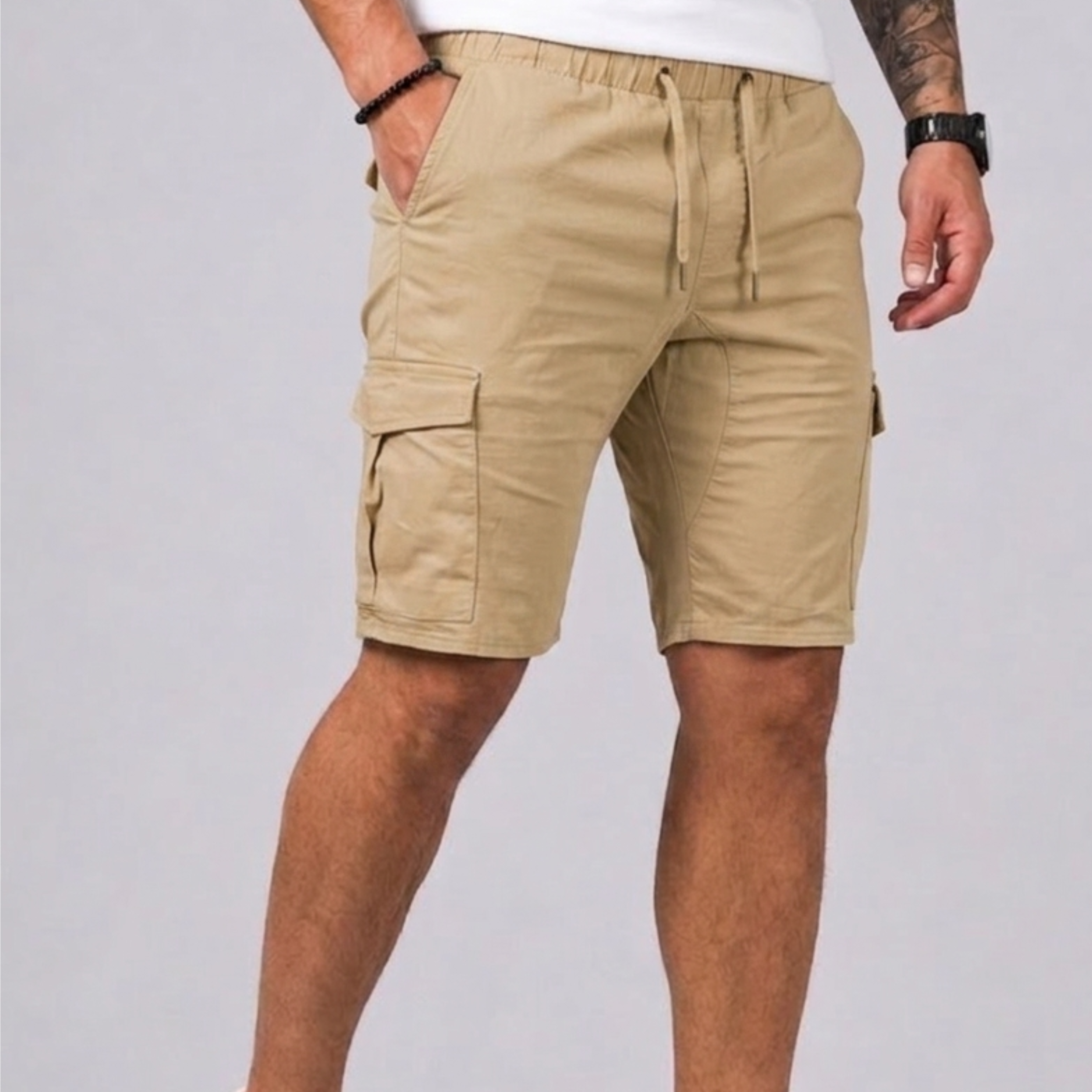 Celvoir | Short Cargo Coupe Droite Avec Poches Pour Hommes