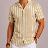 Celvoir | Chemise Rayée Avec Manches Courtes Pour Hommes