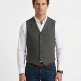 Gilet Ajusté À Motif Chevrons Pour Homme