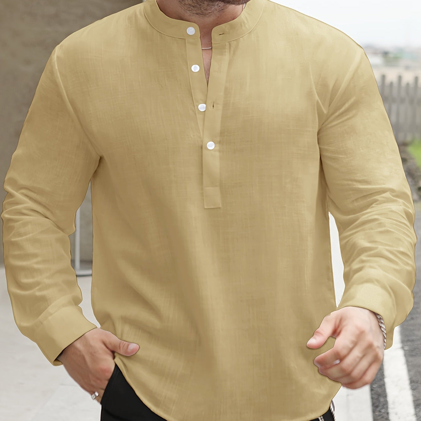 Celvoir | Chemise Ample Avec Col Bateau Pour Hommes