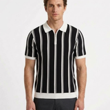 Polo Rayé À Demi-Zip