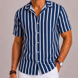 Celvoir | Chemise Rayée Avec Manches Courtes Pour Hommes
