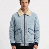 Veste En Denim Doublée Effet Polaire Pour Homme