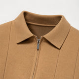 Celvoir | Polo À Col Zippé Avec Texture Verticale Pour Hommes