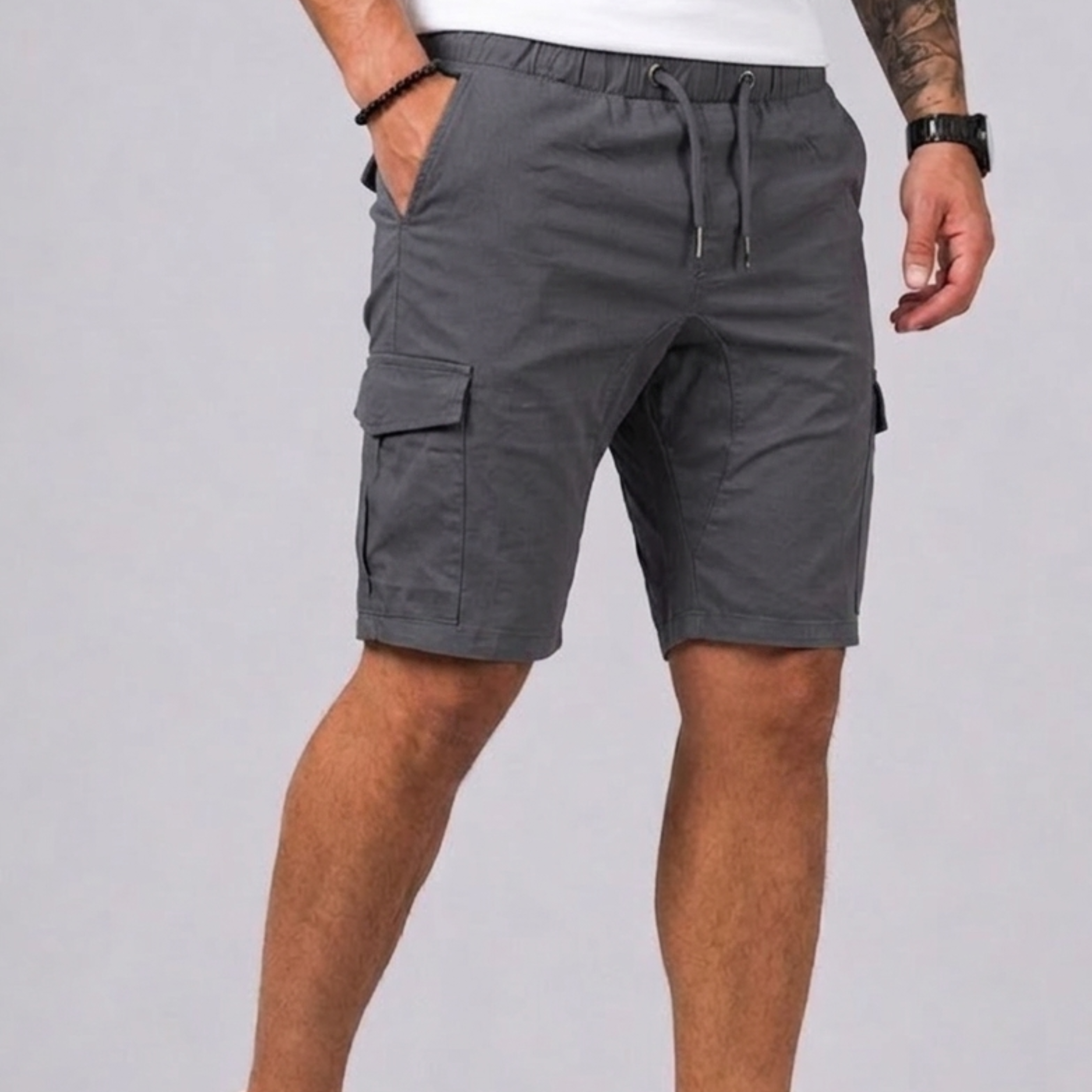 Celvoir | Short Cargo Coupe Droite Avec Poches Pour Hommes