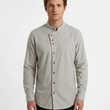 Chemise Décontractée À Col Montant Pour Homme