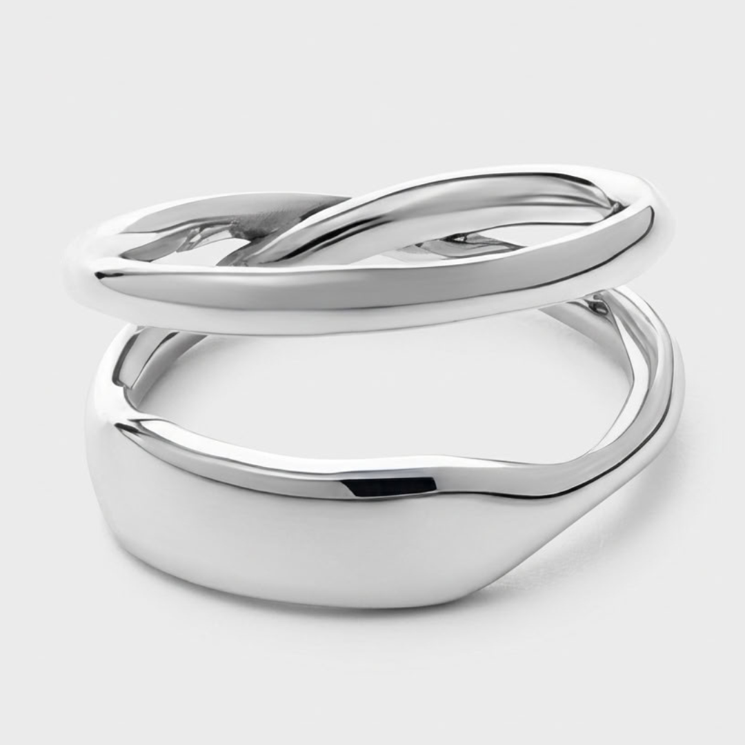 Bague Statement À Double Anneau