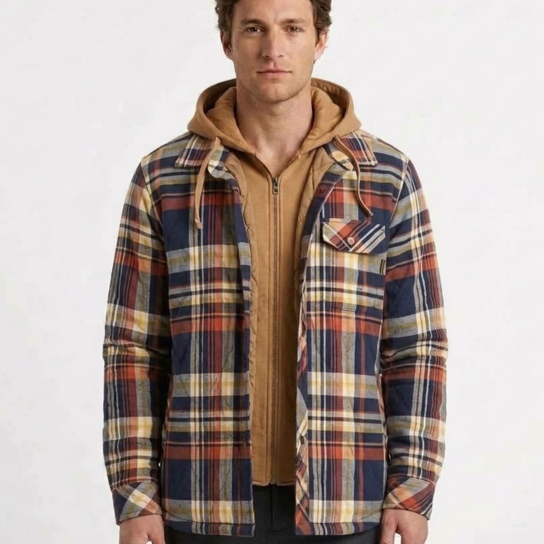 Veste Zippée À Capuche À Carreaux