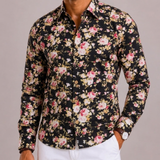 Celvoir | Chemise Fleurie Avec Manches Longues Pour Hommes