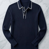 Celvoir | Polo Tricoté Côtelé Avec Col Classique Pour Hommes