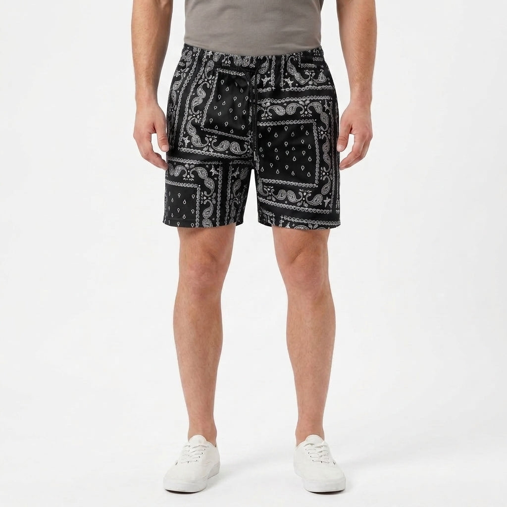 Short De Bain Paisley À Cordon De Serrage