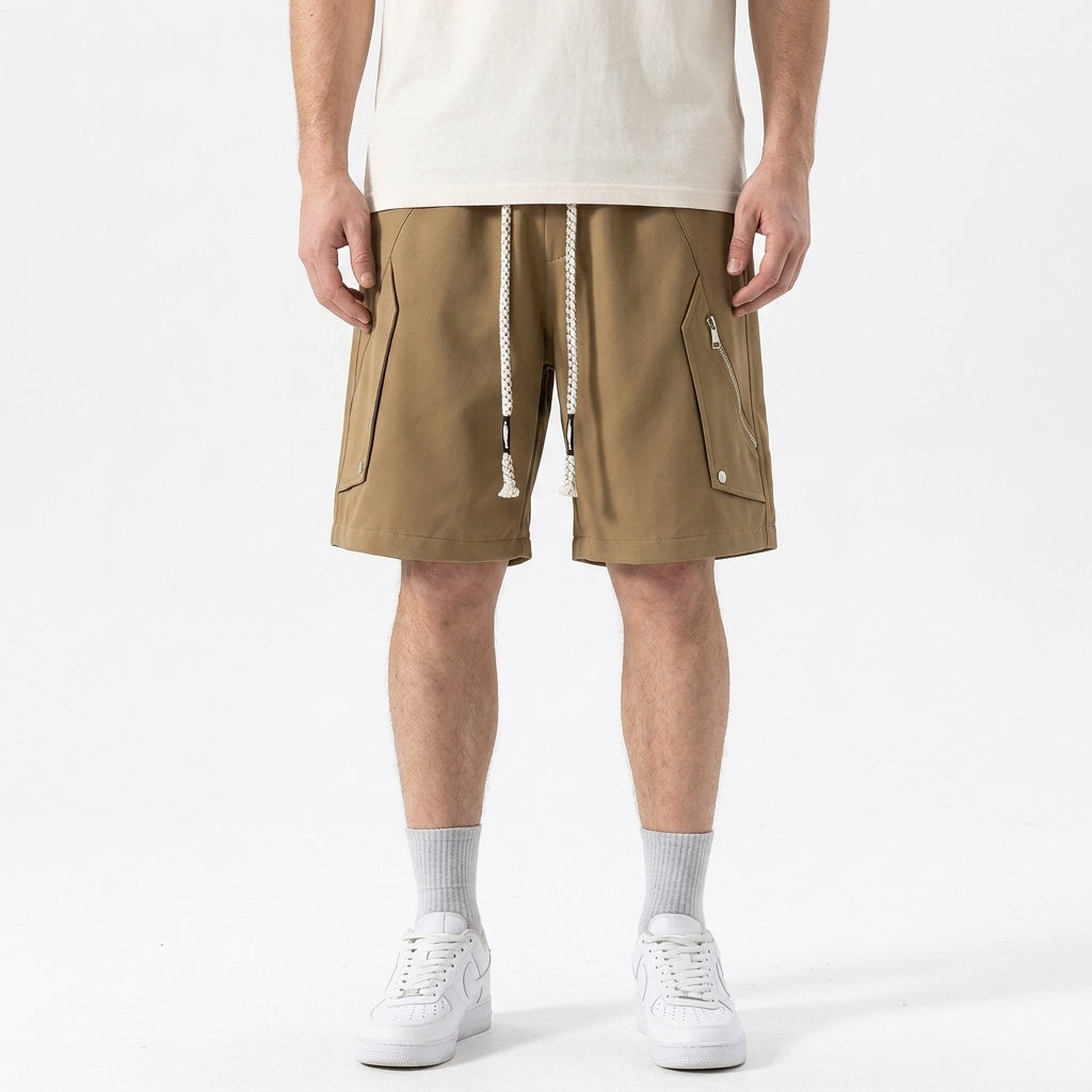 Short Décontracté À Poche Zippée