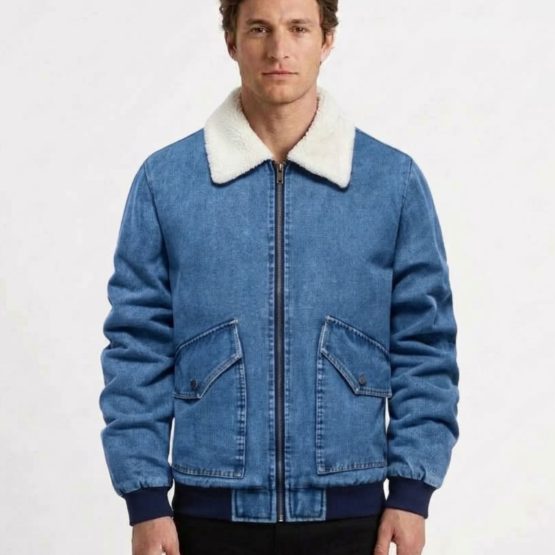 Veste En Denim Doublée Effet Polaire Pour Homme