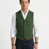 Gilet Ajusté À Motif Chevrons Pour Homme