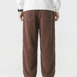 Pantalon Large En Velours Côtelé Pour Hommes