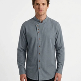 Chemise Décontractée À Col Montant Pour Homme