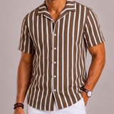 Celvoir | Chemise Rayée Avec Manches Courtes Pour Hommes