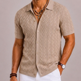 Celvoir | Chemise Slim Fit Structurée Avec Manches Courtes Pour Hommes