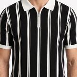 Polo Rayé À Demi-Zip