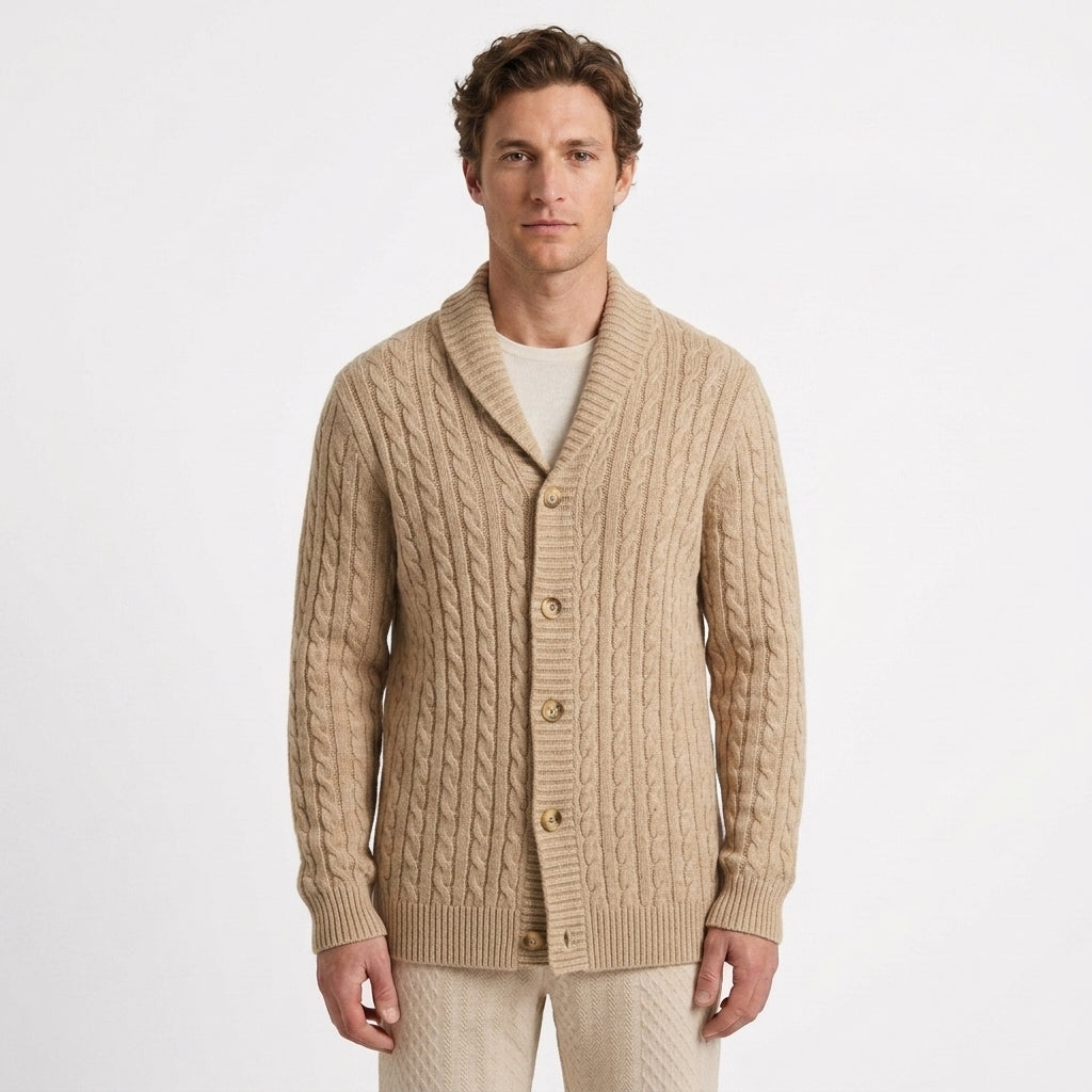 Cardigan À Col Châle Et Coupe Décontractée