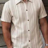 Celvoir | Chemise À Rayures Verticales Texturées Pour Hommes