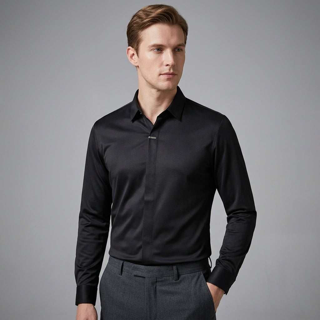 CELVOIR | CHEMISE HOMME COL V MANCHES LONGUES