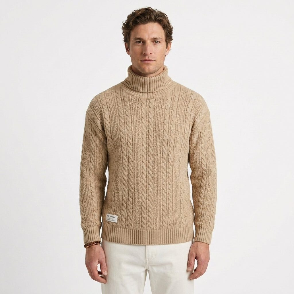 Pull Torsadé À Col Roulé