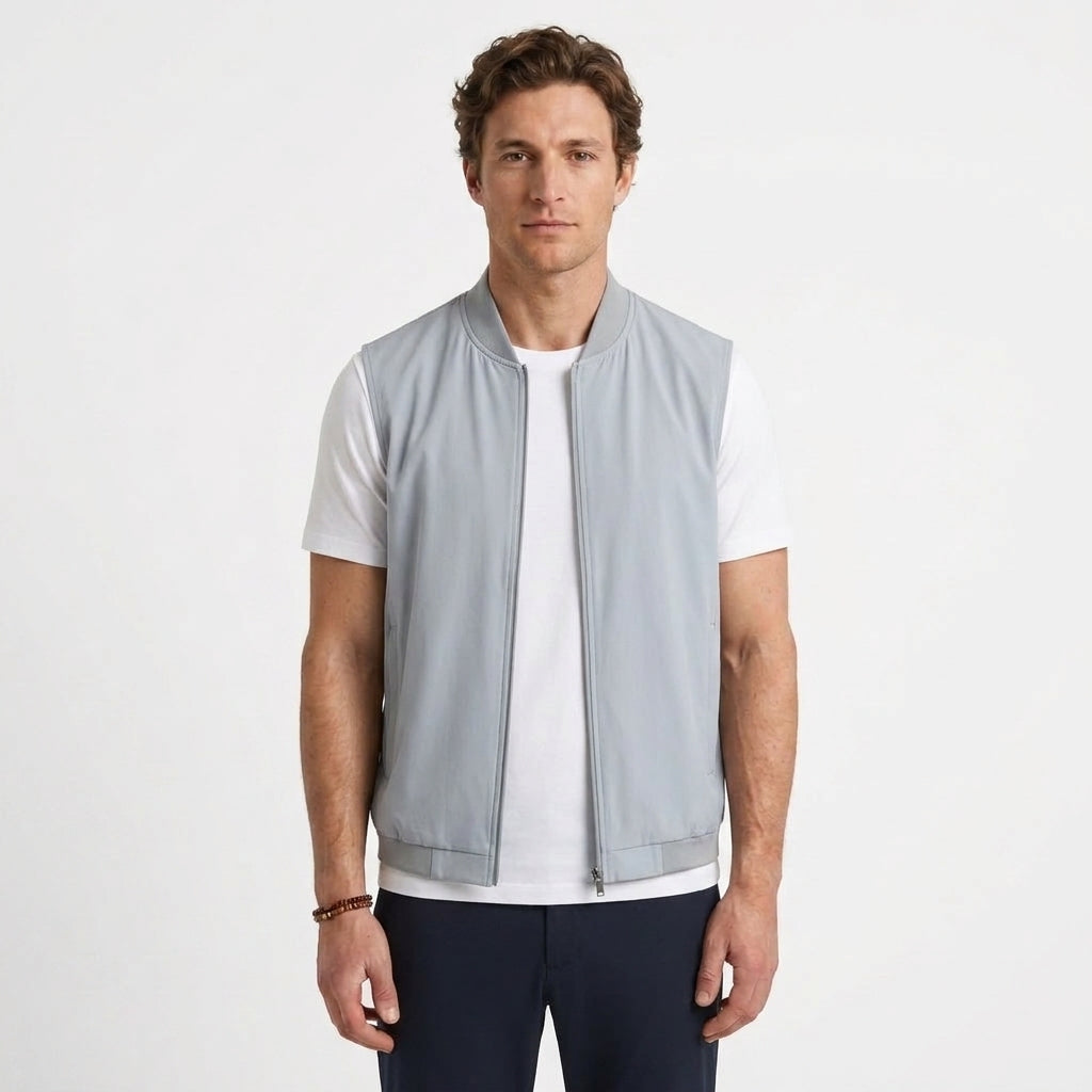 Gilet Zippé Ultra-Léger À Col Montant
