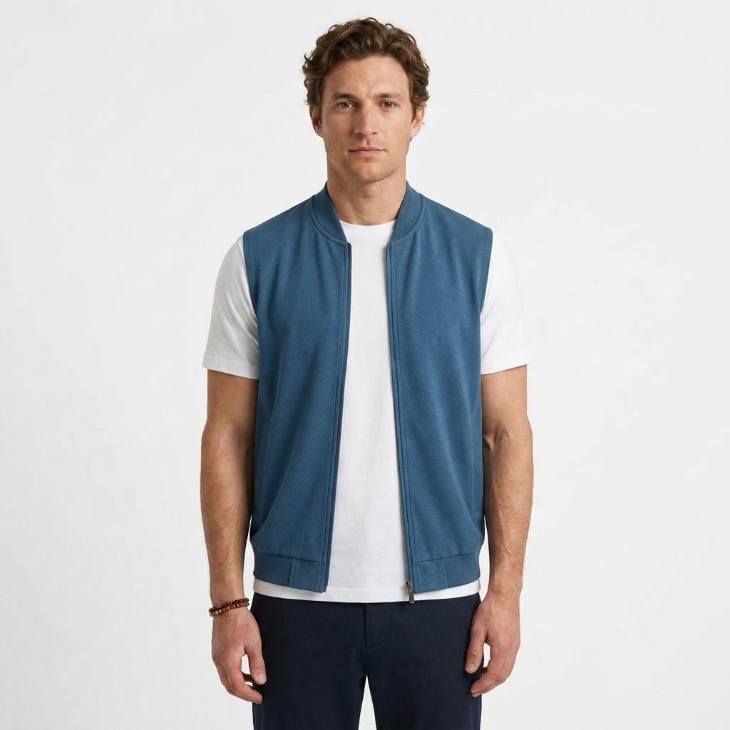 Gilet Zippé Ultra-Léger À Col Montant