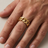 Bague Statement À Maillons Cubains