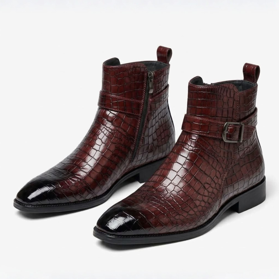 Bottines Mi-Hautes Texturées À Zip Latéral