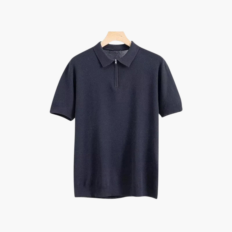 Celvoir | Polo Zippé En Maille Aérée Pour Hommes