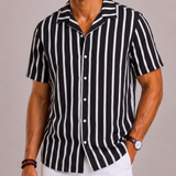 Celvoir | Chemise Rayée Avec Manches Courtes Pour Hommes