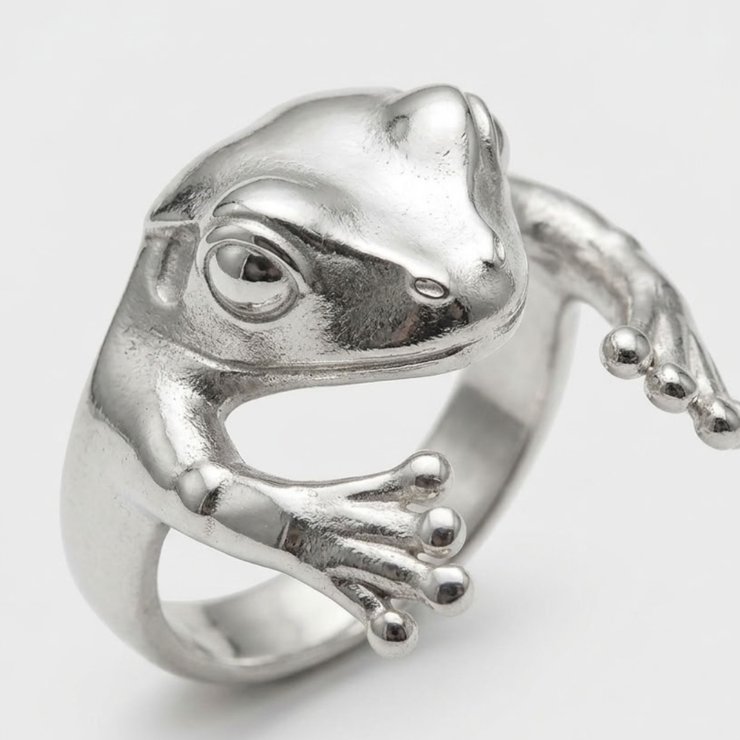 Bague Ajustable À Motif Grenouille Pour Homme