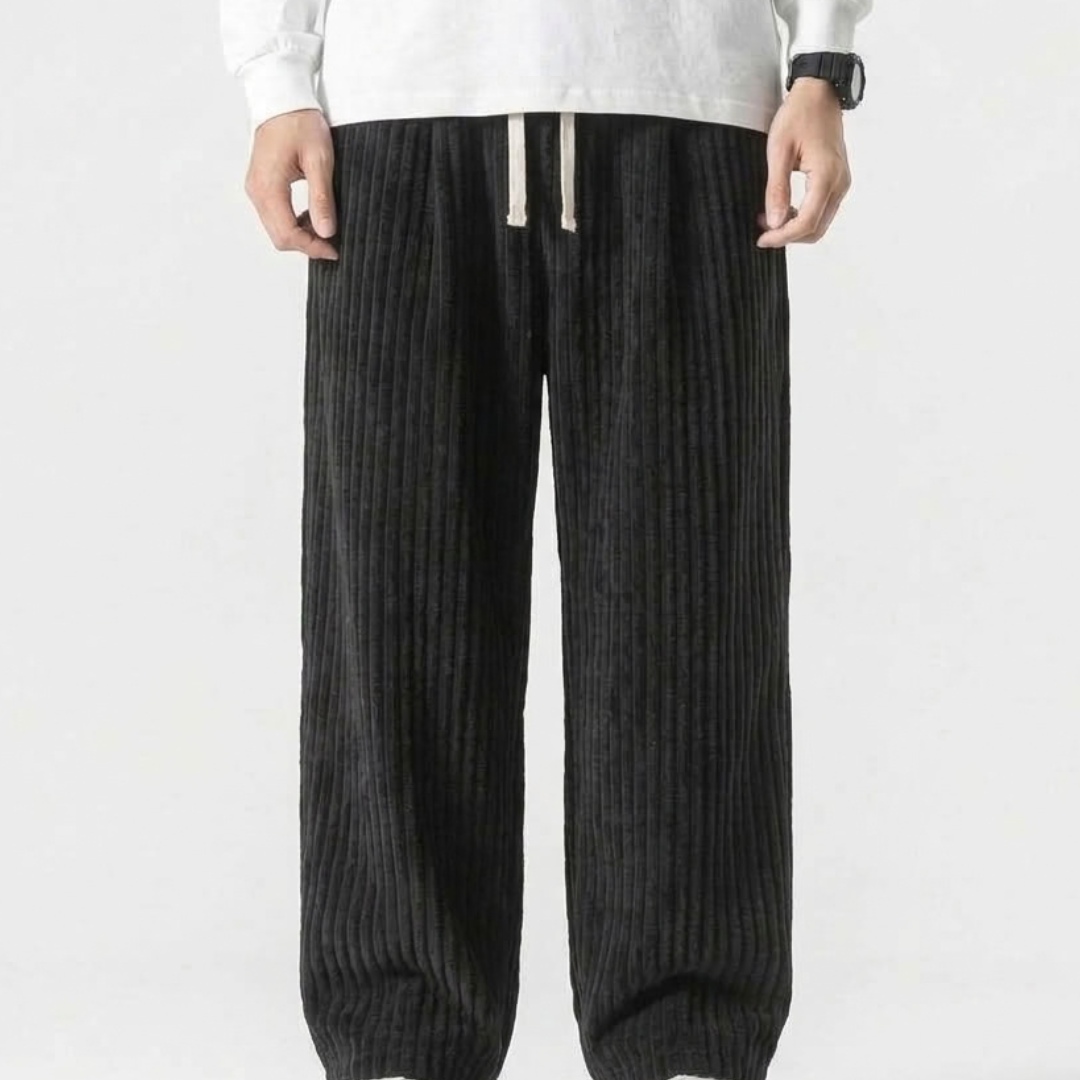 Pantalon Large En Velours Côtelé Pour Hommes