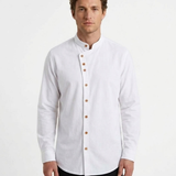 Chemise Décontractée À Col Montant Pour Homme