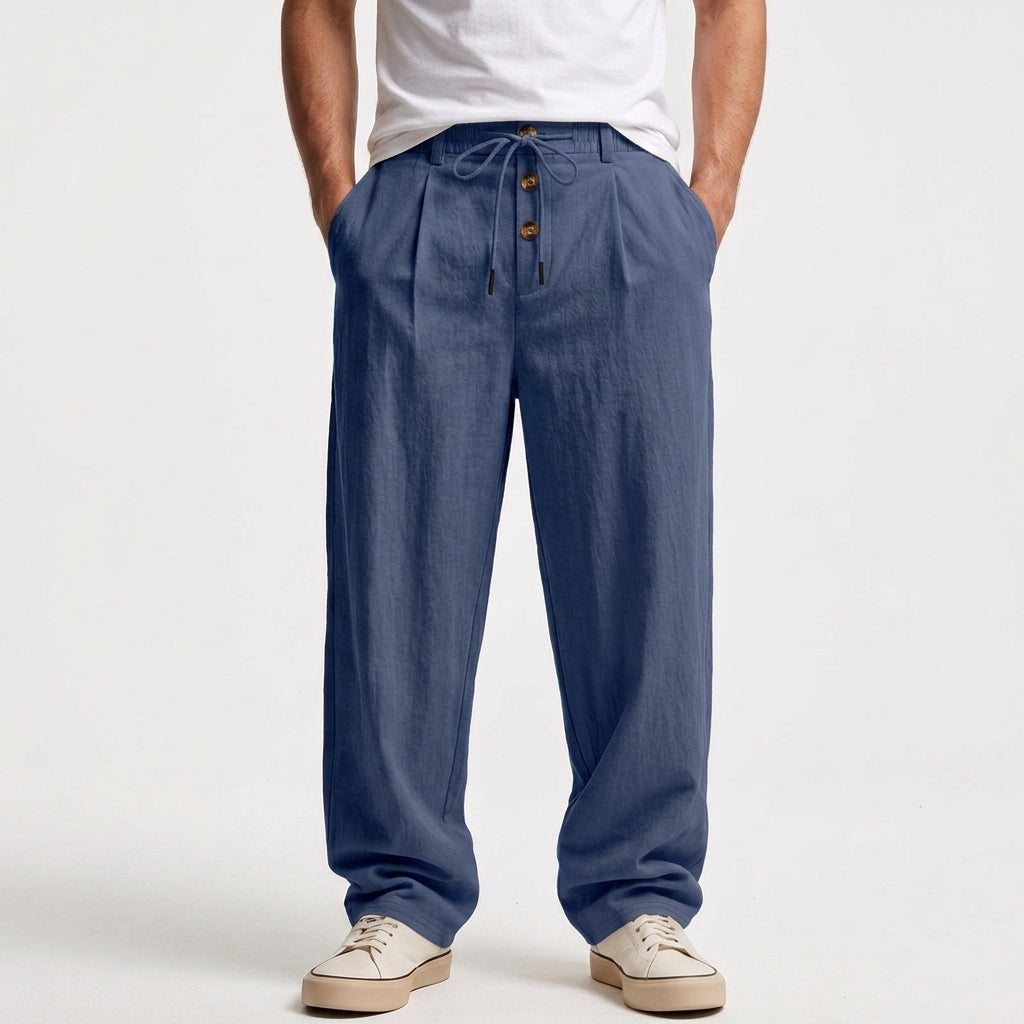 Pantalon Décontracté Ample À Taille Mi-Haute
