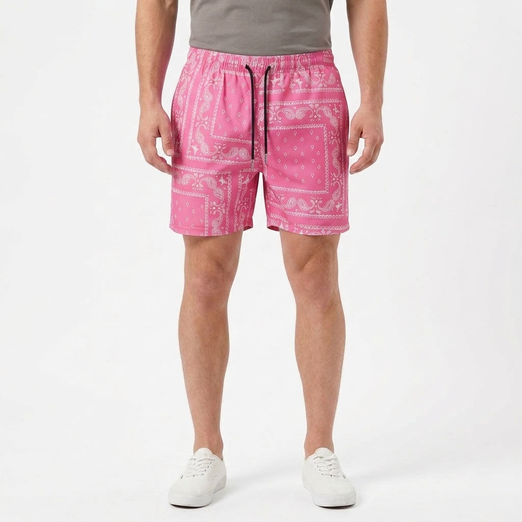 Short De Bain Paisley À Cordon De Serrage
