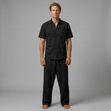 Celvoir | Ensemble Chemise Col V Avec Pantalon Ample Pour Hommes