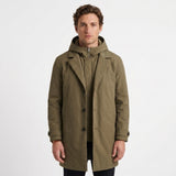 Manteau Long À Capuche Et Construction Superposée