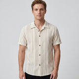 Celvoir | Chemise À Rayures Verticales Texturées Pour Hommes