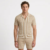 Ensemble En Maille Jacquard À Col Cubain